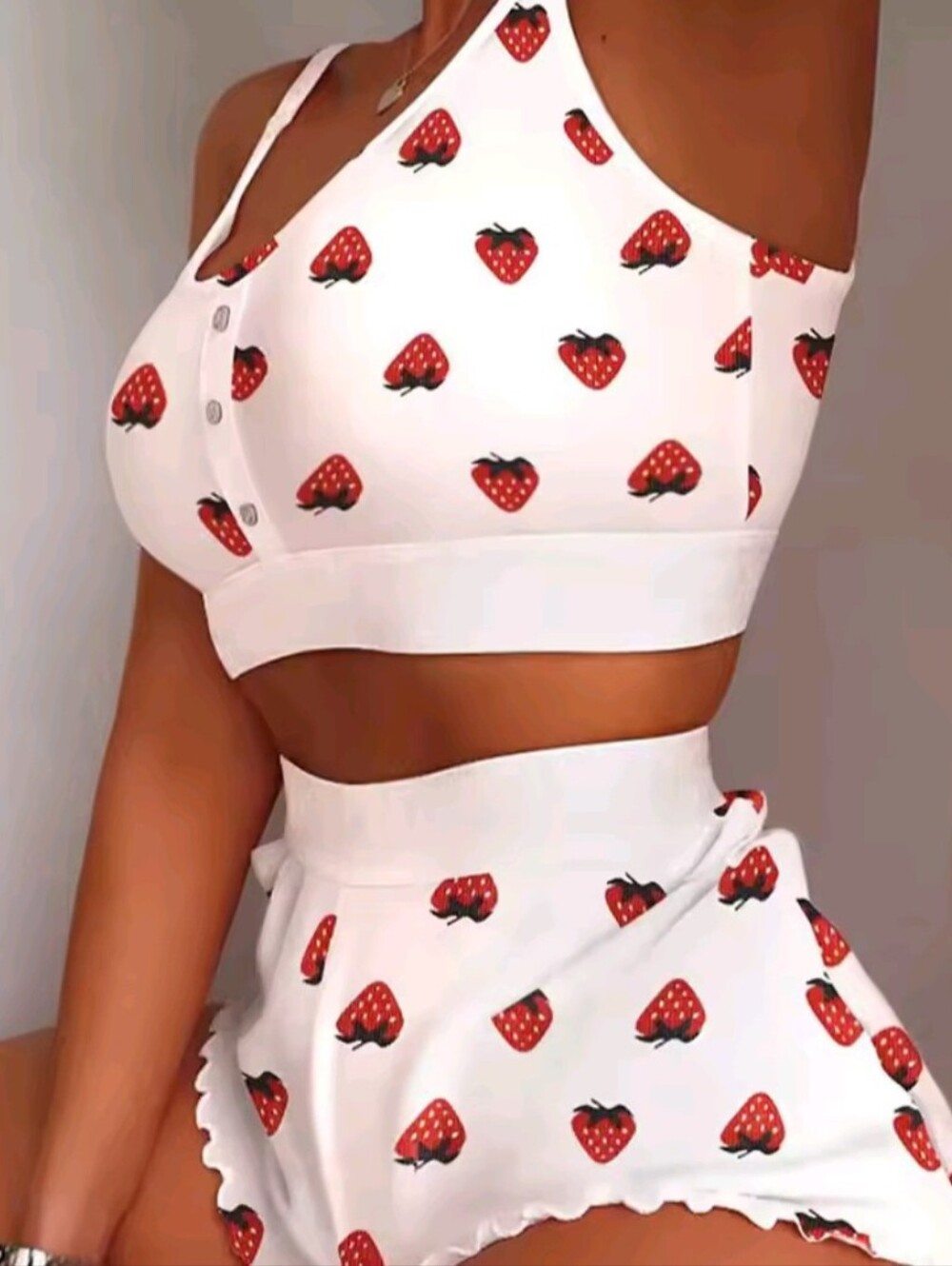 Women's 2 Pieces Set Pajamas Shorts Suit Multiple Print Underwear Sexy Lingerie